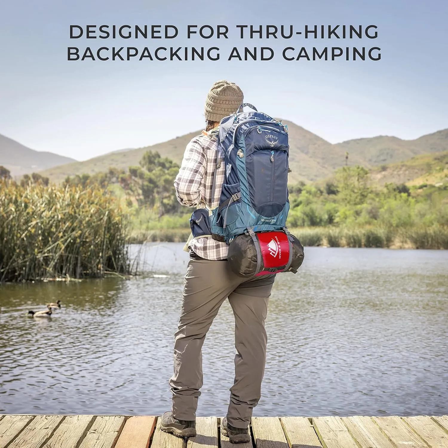 Hyke & Byke Quandary 15°F Cold Weather Mummy Hiking & Backpacking Sleeping Bag - Duck Down 650 FP 3 Season Sleeping Bags for Adults - Ultralight with Compression Stuff Sack