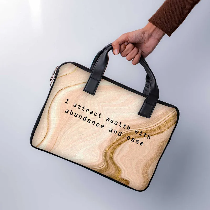 I Attract Wealth Laptop Sleeve With Handle