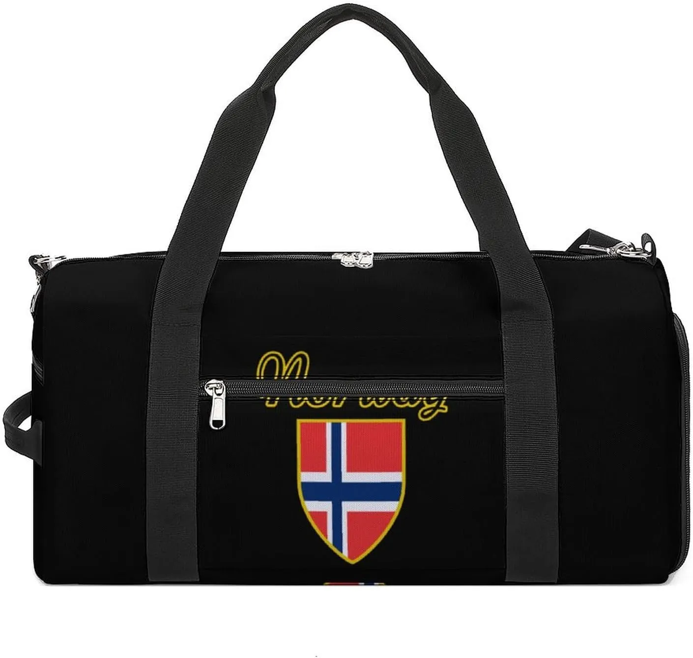 I Love Norway Travel Gym Bag Sport Workout Duffel Bags with Compartments And Side Pocket
