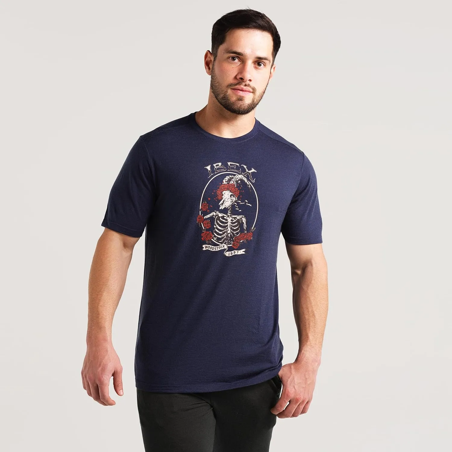 IBEX Merino Wool Journey Short Sleeve Graphic T-Shirt for Men | Lightweight Breathable Crewneck Tee for Hiking