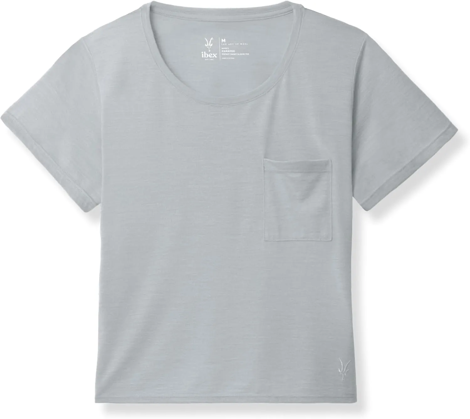 IBEX Merino Wool Paradox Pocket Short Sleeve Tee for Women | Lightweight & Breathable Solid Crew Neck Women's Top