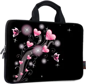 iColor 14 15 15.4 15.6 inch Laptop Bag Case Handle chromebook case Sleeve Computer Protect Case Pouch Holder Notebook Sleeve Neoprene Chromebook Cover Soft Carring Travel Case Pink Heart ICB-19