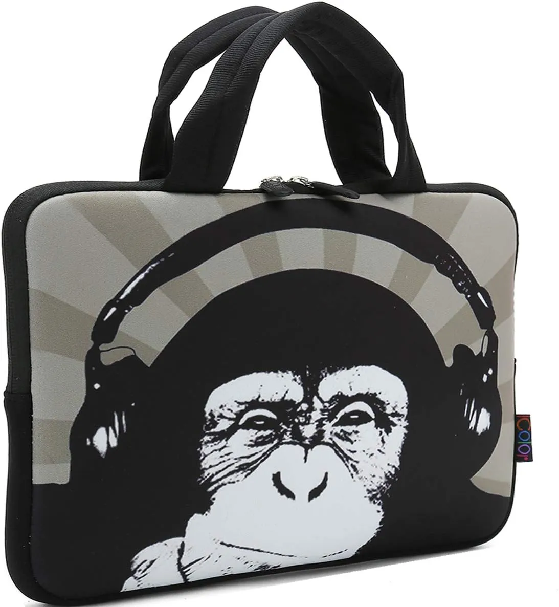iColor 9.7-10.2 Inch Neoprene Tablet Bag Carrying Case Sleeve Cover With Handle for Laptops/Notebook/eBooks/Kids Tablet/Apple iPad - Chimpanzee ICB10-9