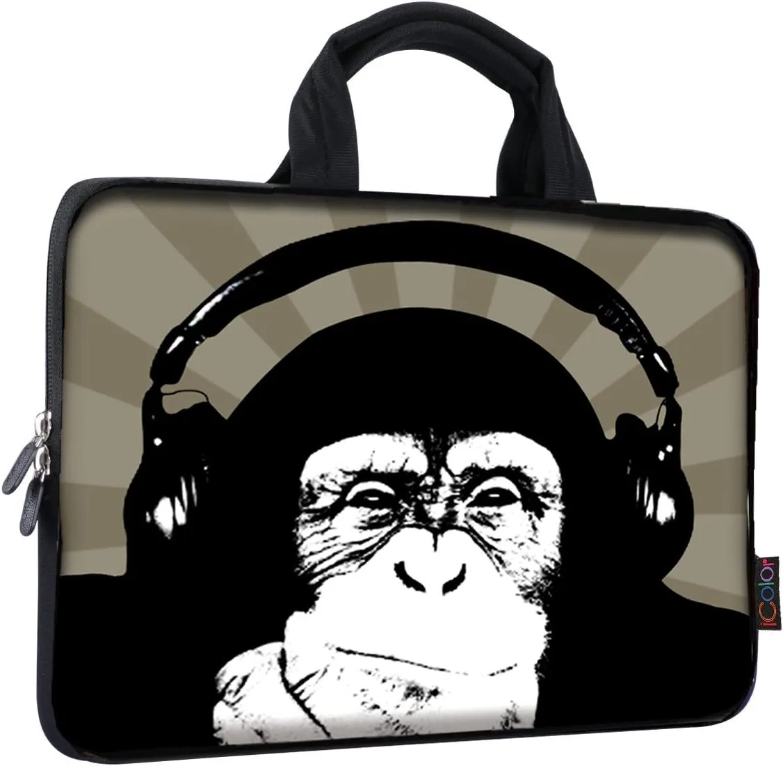 iColor 9.7-10.2 Inch Neoprene Tablet Bag Carrying Case Sleeve Cover With Handle for Laptops/Notebook/eBooks/Kids Tablet/Apple iPad - Chimpanzee ICB10-9