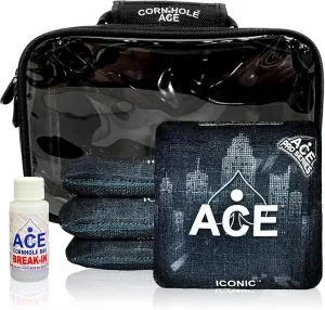 Iconic | ACE Pro Cornhole Bags   PRO Kits | Dual Sided Slick Stick All Weather | Optional Bag Break in and Carrying Case | Set of 4