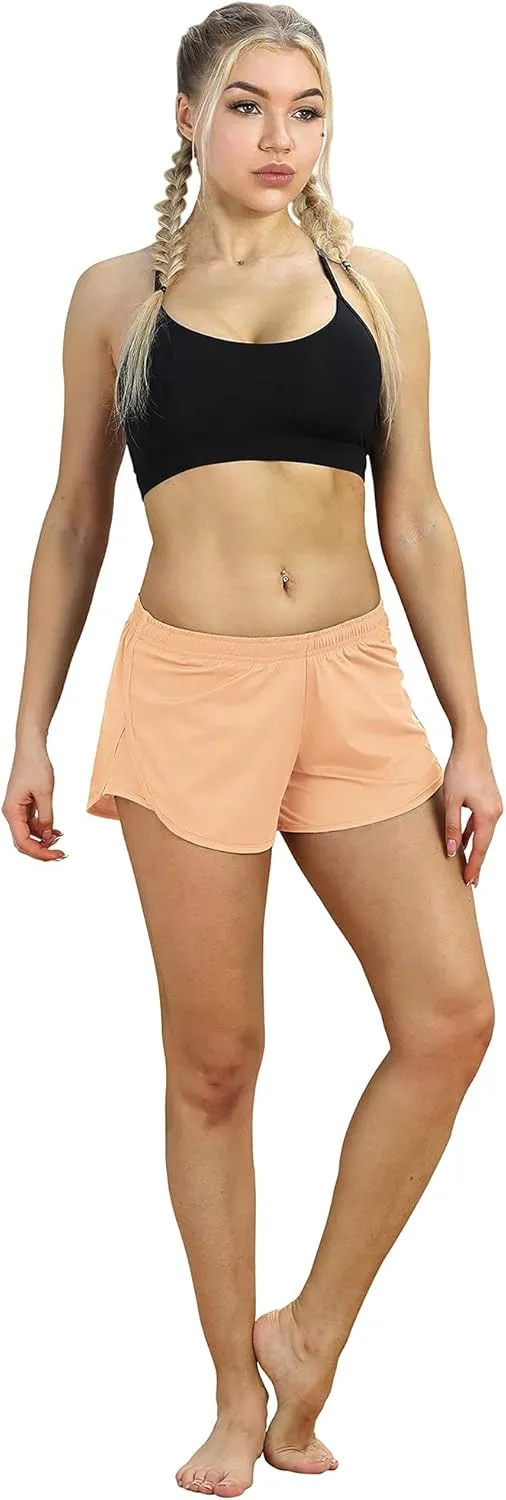 icyzone Workout Shorts Built-in Brief - Women's Gym Exercise Athletic Running Yoga Shorts