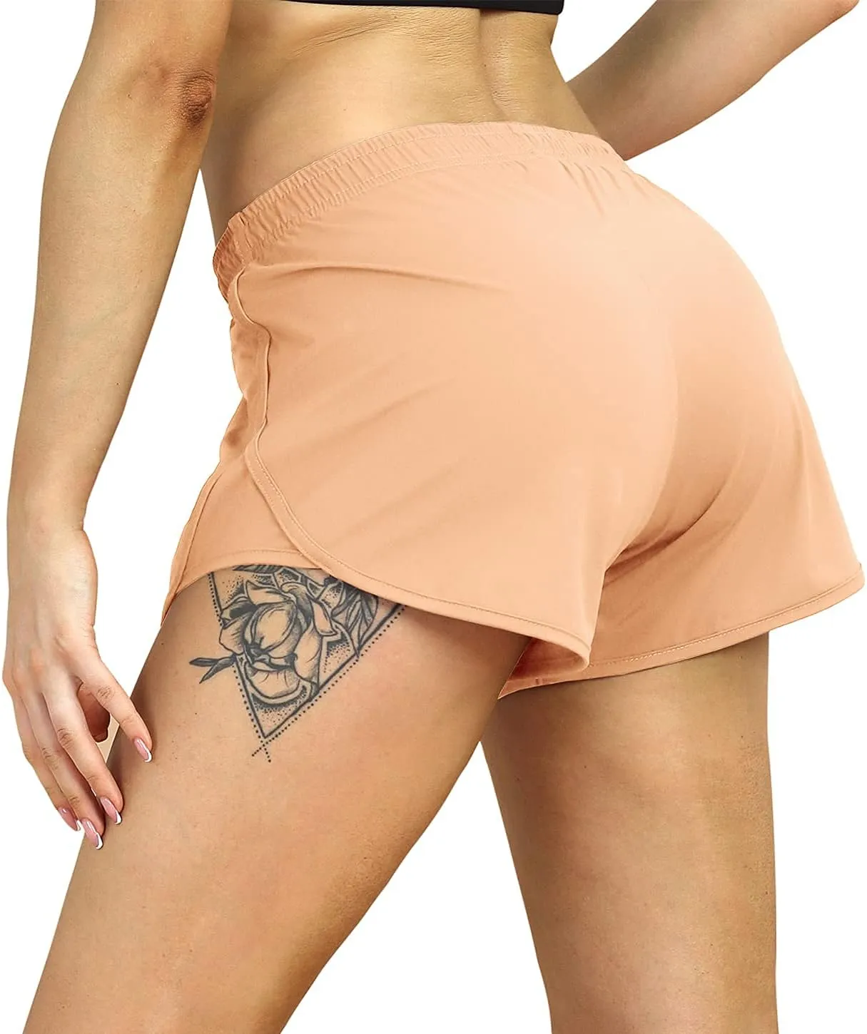 icyzone Workout Shorts Built-in Brief - Women's Gym Exercise Athletic Running Yoga Shorts