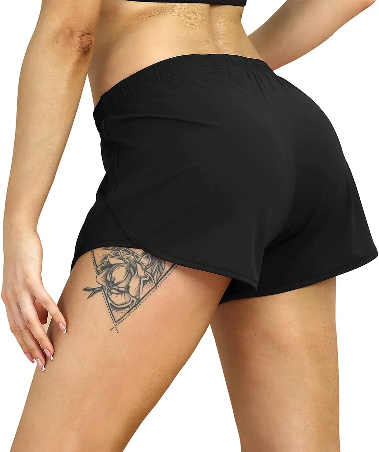 icyzone Workout Shorts Built-in Brief - Women's Gym Exercise Athletic Running Yoga Shorts
