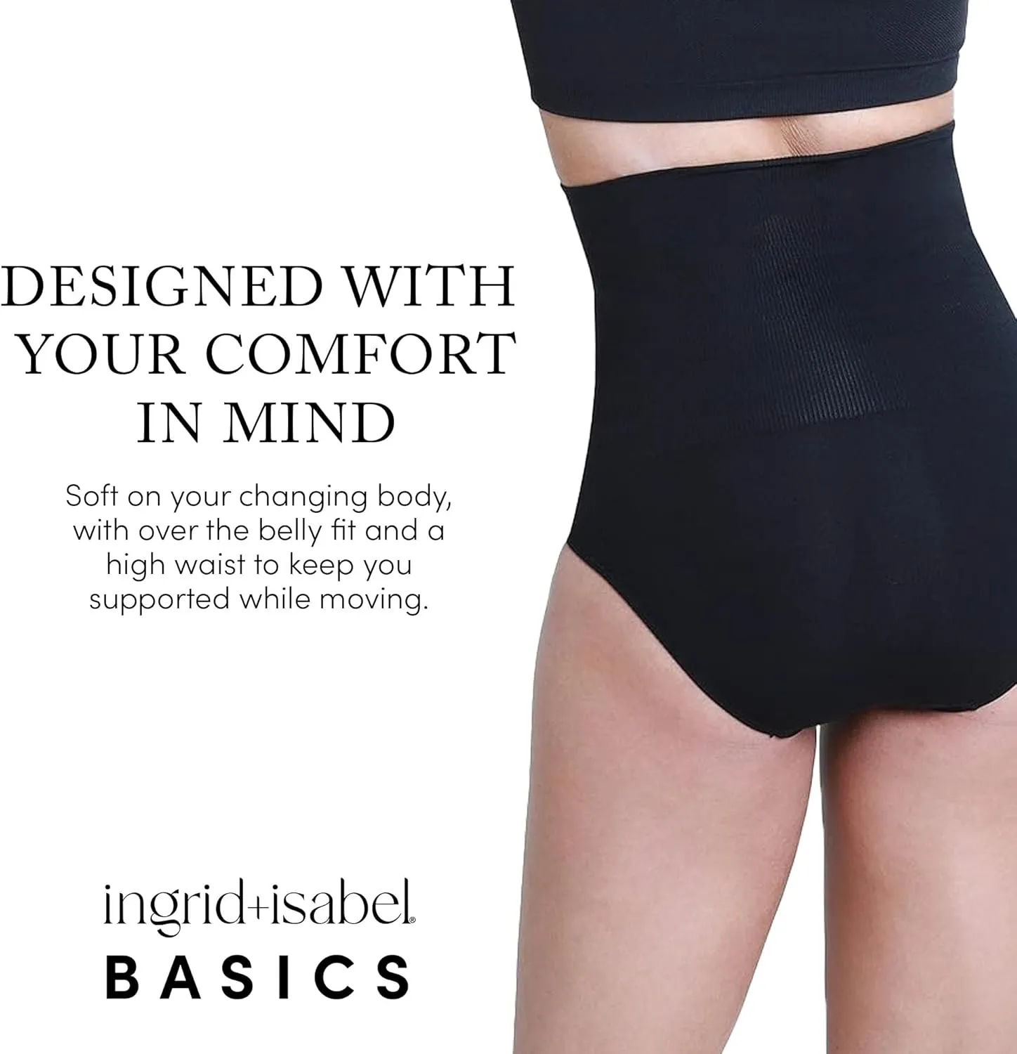Ingrid & Isabel Basics - Postpartum Compression Underwear - Seamless High Waisted Underwear - Over the Belly Fit
