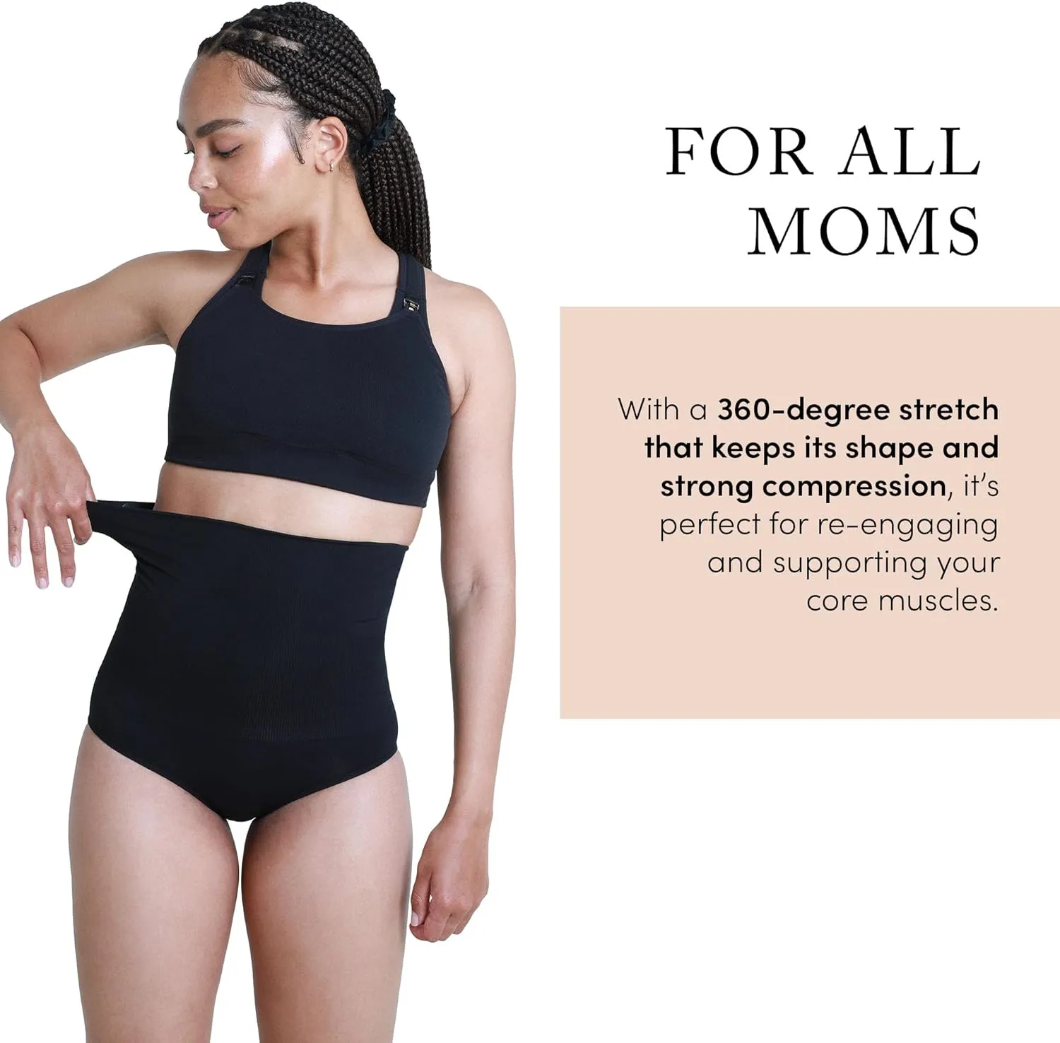 Ingrid & Isabel Basics - Postpartum Compression Underwear - Seamless High Waisted Underwear - Over the Belly Fit