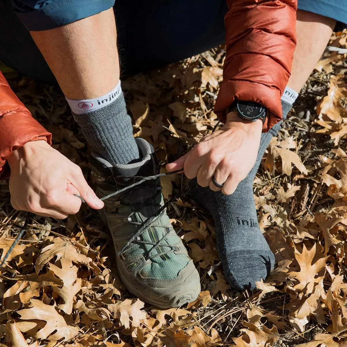 Injinji Men's Liner   Hiker Crew Socks