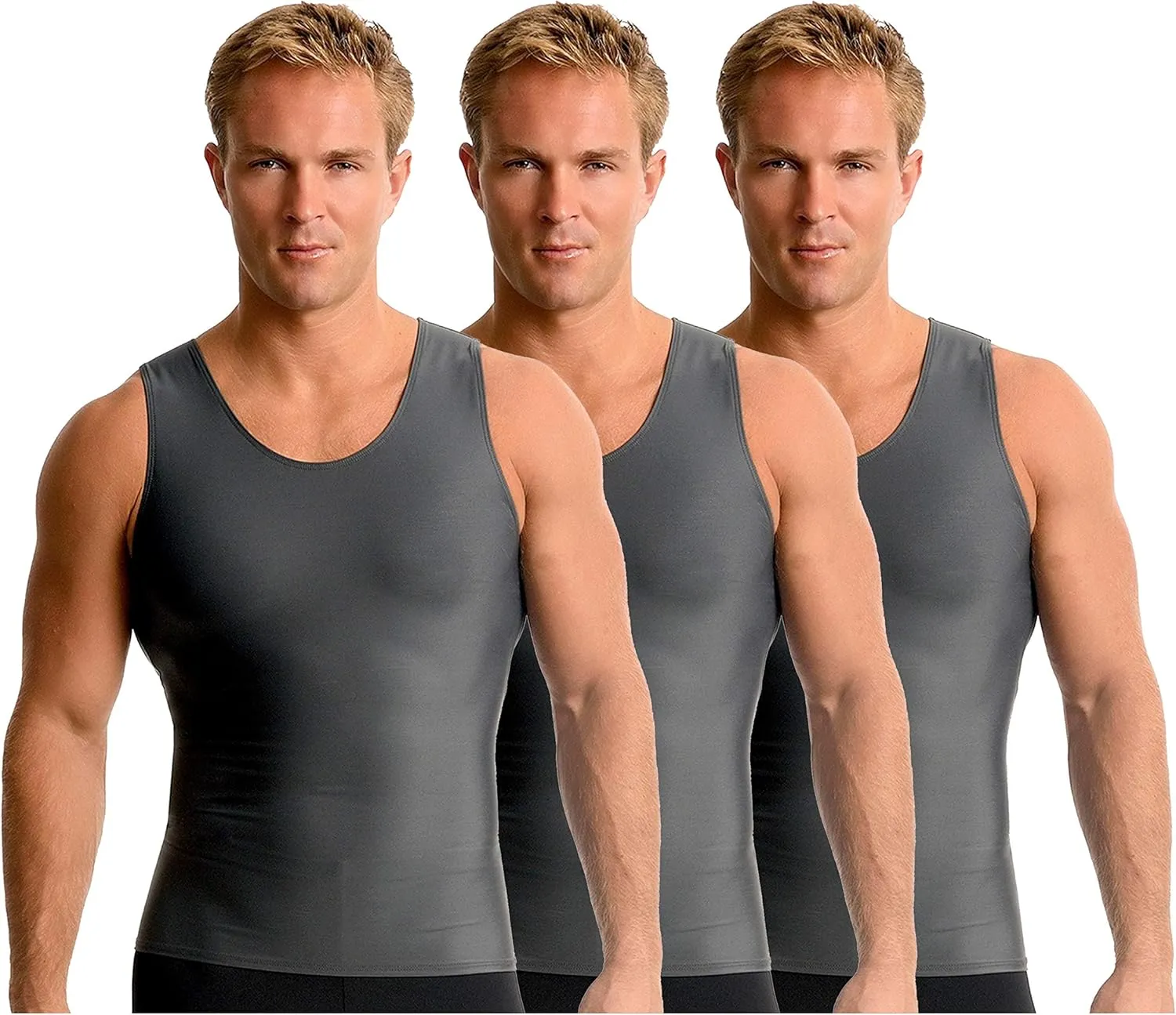 Insta Slim ISPRO Slimming Muscle Tank Top Shapewear Compression Shirt for Men (Made in The USA)