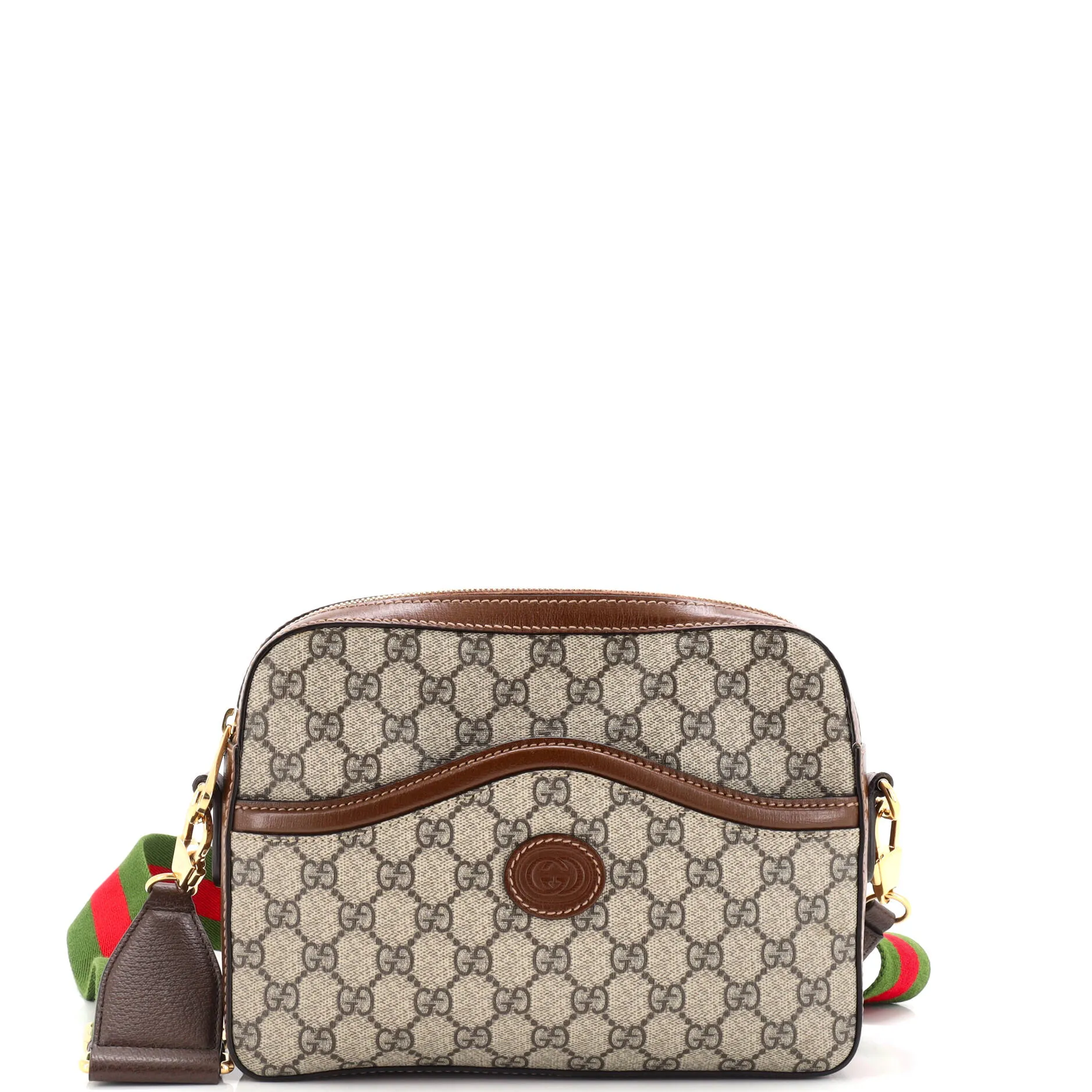 Interlocking G Patch Messenger Camera Bag GG Coated Canvas
