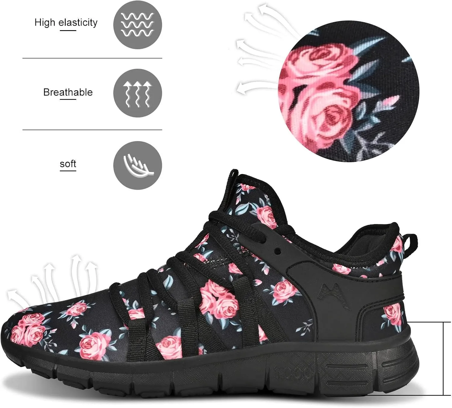 INZCOU Running Shoes Lightweight Tennis Shoes Non Slip Gym Workout Shoes Breathable Mesh Walking Sneakers