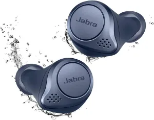 Jabra Elite Active 75t Navy Voice Assistant Enabled True Wireless Sports Earbuds with Charging Case (Renewed)