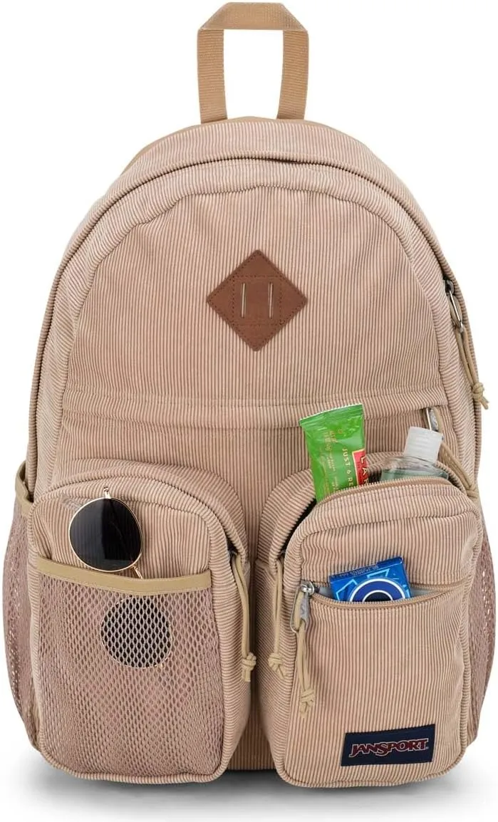 JanSport Granby Remix Backpack - Work, Travel, or Laptop Bookbag, Travertine Corduroy