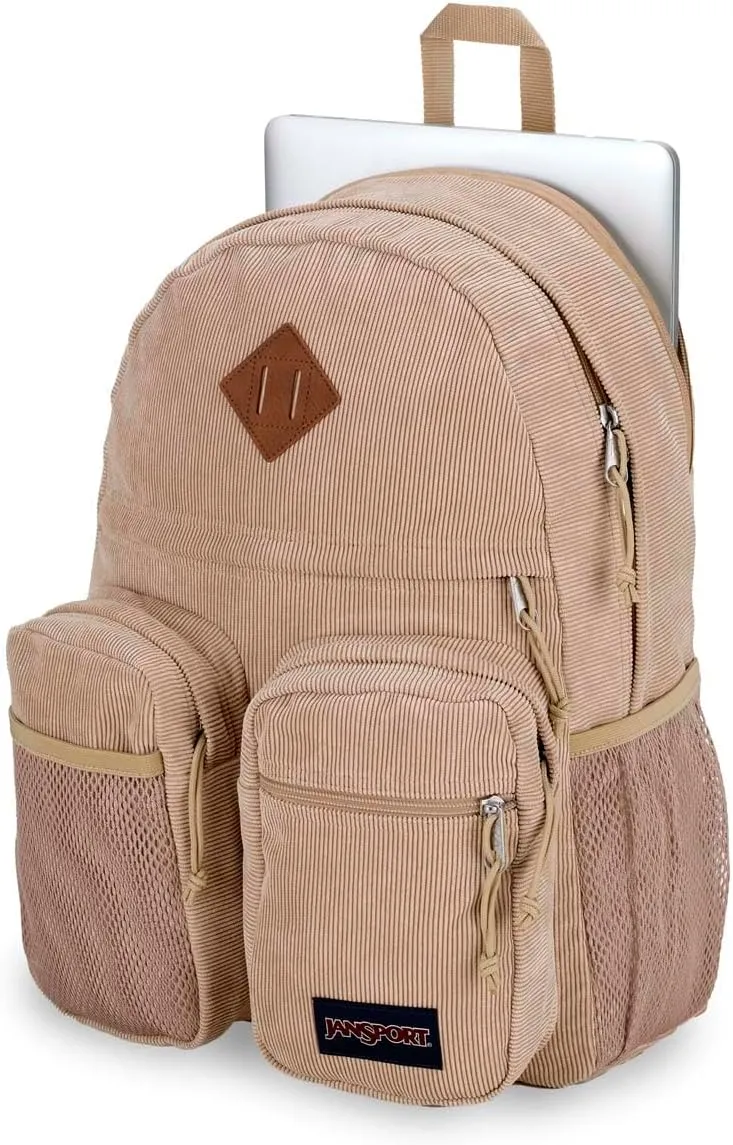 JanSport Granby Remix Backpack - Work, Travel, or Laptop Bookbag, Travertine Corduroy