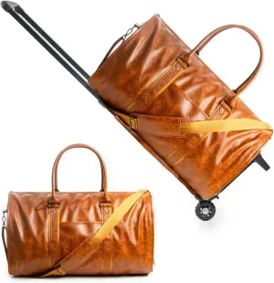 Jenni Bag, Jenni Bag Travel Bag with Wheels, Jenni Travel Bag (Brown with wheels)