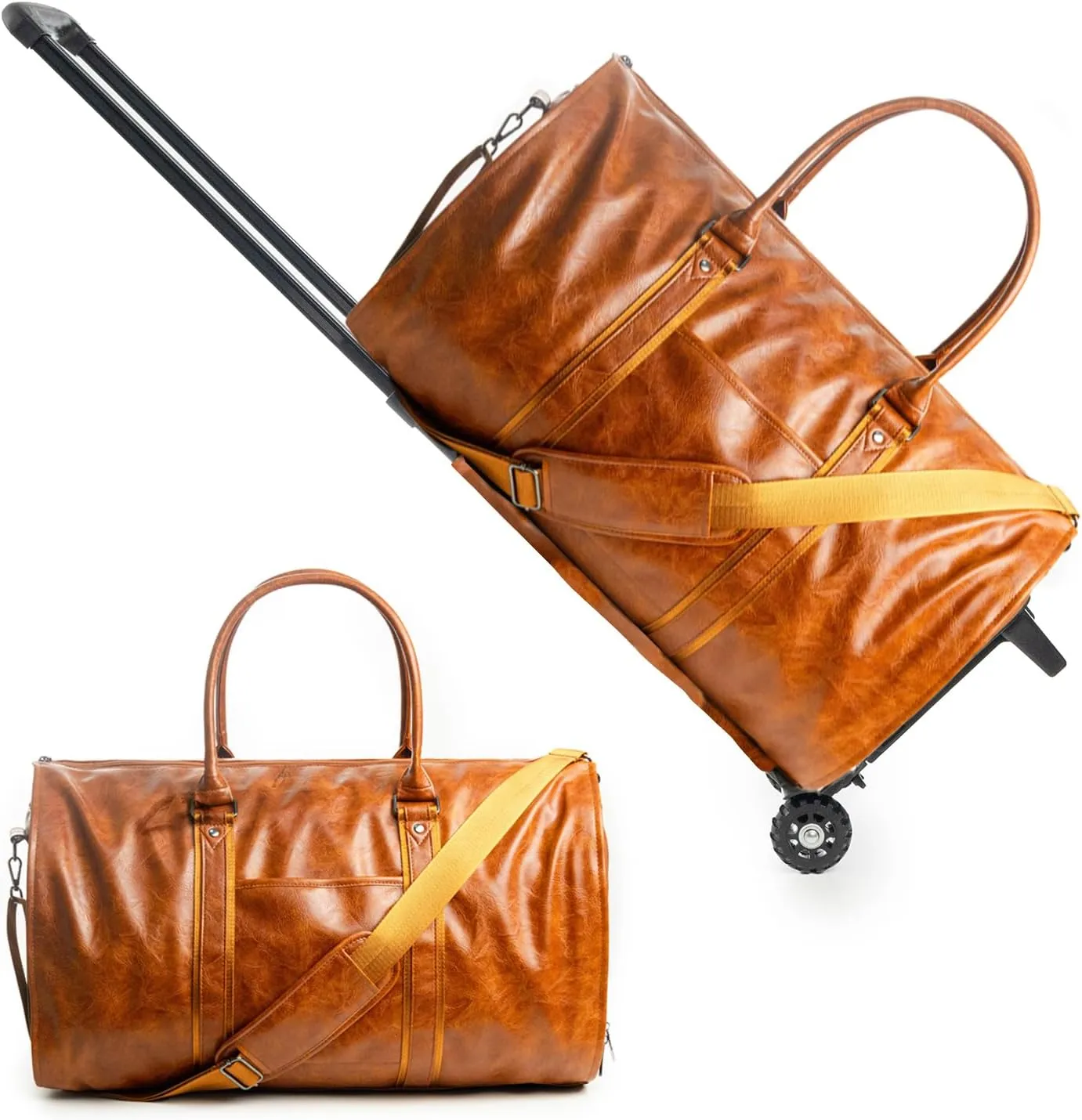 Jenni Bag, Jenni Bag Travel Bag with Wheels, Jenni Travel Bag (Brown with wheels)