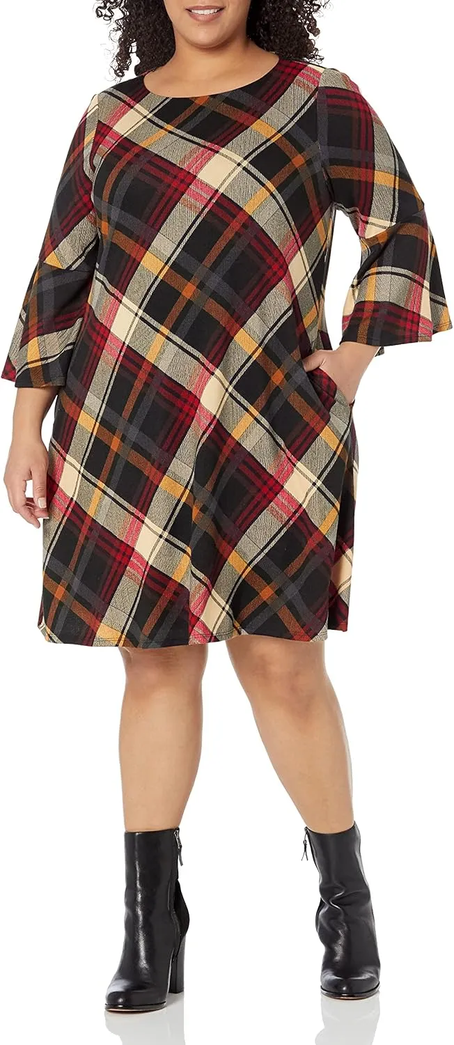 Jessica Howard Women's A-line Dress with Butterfly Sleeves