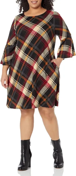 Jessica Howard Women's A-line Dress with Butterfly Sleeves