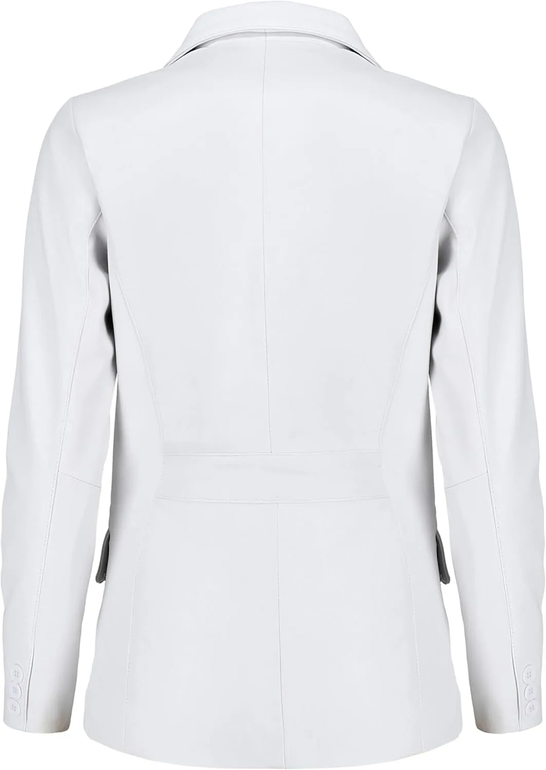 Jild Classic 2-Button Lambskin Leather Blazer Women - Casual Coat Long Sleeves Suit Style Leather Jacket Women