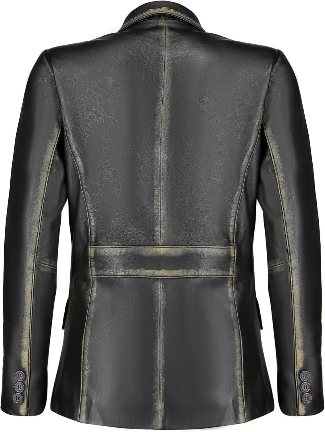 Jild Classic 2-Button Lambskin Leather Blazer Women - Casual Coat Long Sleeves Suit Style Leather Jacket Women