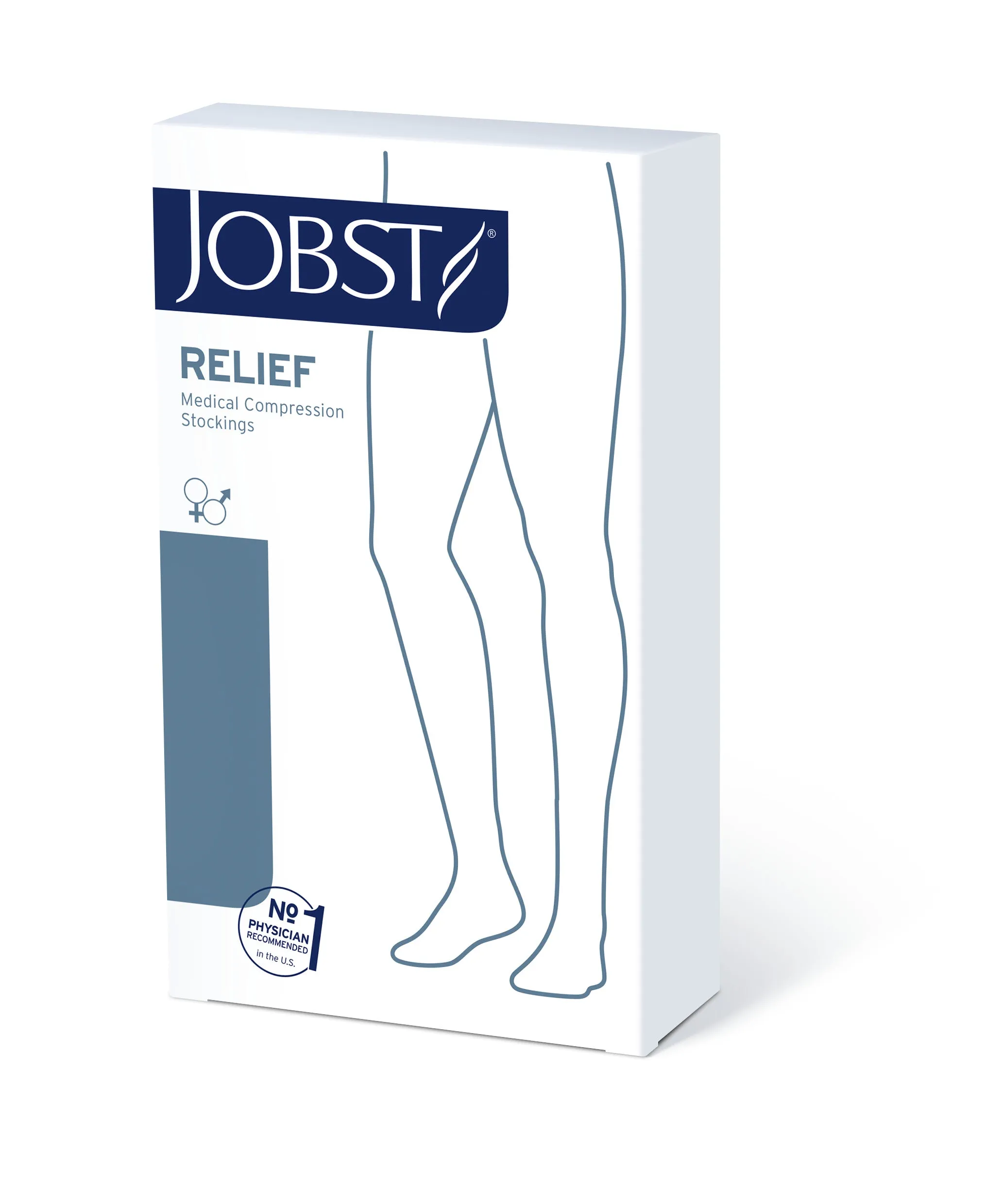JOBST Relief Compression Stockings 30-40 mmHg Knee High Silicone Dot Band Open Toe