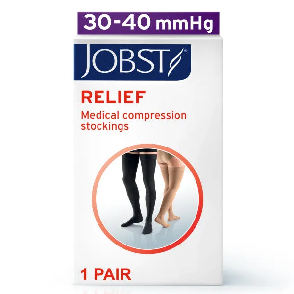 JOBST Relief Petite Silicone Compression Thigh High, 30-40 mmHg Open Toe