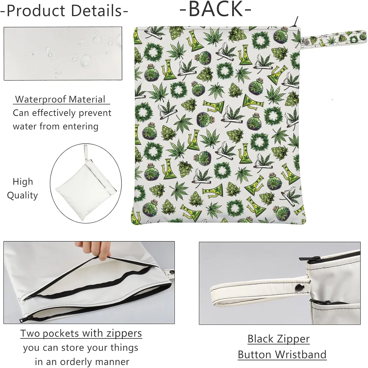JXGZSO Funny Weed Makeup Bag With Zipper Gifts For Women Might Be Makeup Might Be Weed Cosmetic Bag