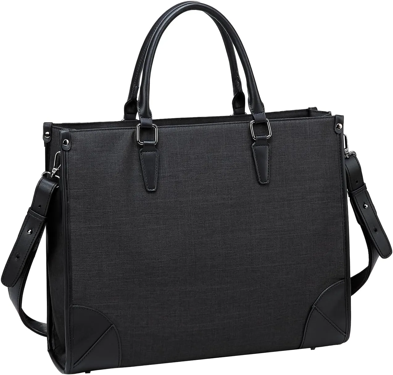 Kasqo Laptop Bag for Women 15.6 inch, PU Leather Work Tote Bag Water Resistant Computer Bag Briefcase,Handbag for Business