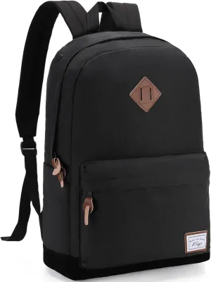 Kasqo School Backpack, Classic Lightweight 14-15.6 Inch Laptop Bookbag for Men Women Teens Girls Boys College