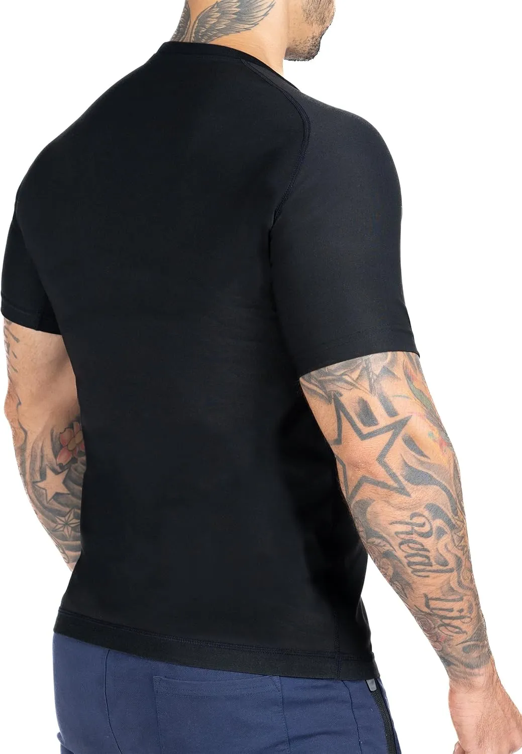 Kewlioo Men's Sauna Suit Shirt - Heat Trapping Sweat Compression Vest, Shapewear Top, Gym Exercise Versatile Shaper Jacket