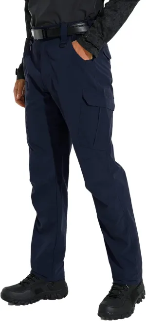 KFUBUO Men's Lightweight Ripstop Tactical Cargo Pants, Water Resistant Hiking Work Pants Relaxed Fit Black