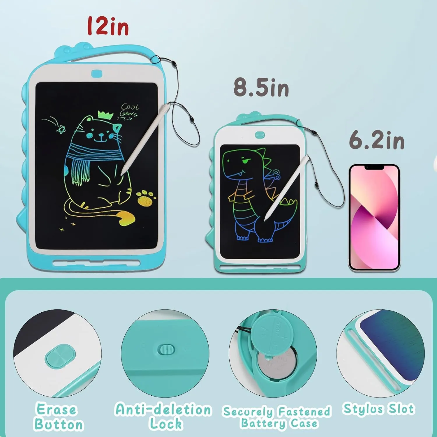 Kids Toys LCD Writing Tablet - Travel Essentials Drawing Pad for Kids Games, Mess-Free Coloring for Toddlers, Creative Doodle Board Educational Toy, Birthday Gift for Boys Girls Aged 3-8 Years Old