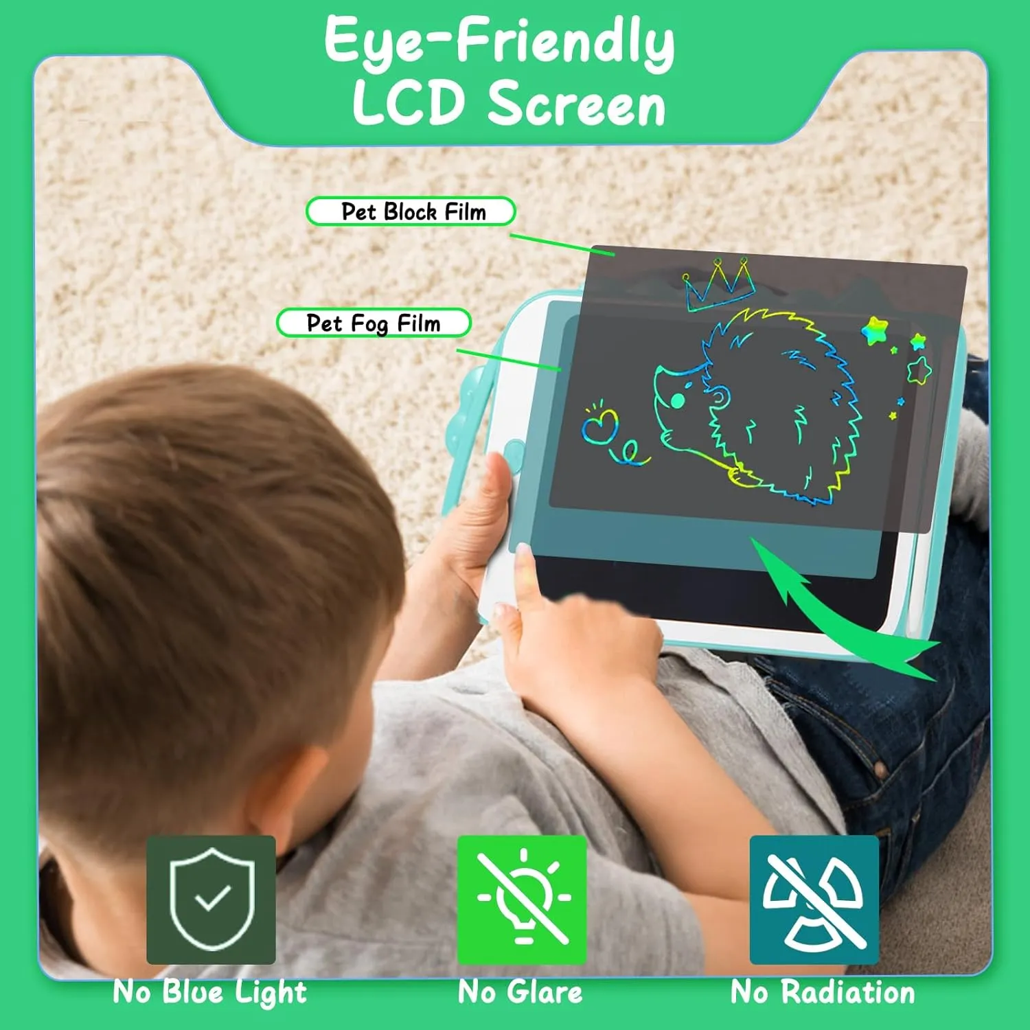 Kids Toys LCD Writing Tablet - Travel Essentials Drawing Pad for Kids Games, Mess-Free Coloring for Toddlers, Creative Doodle Board Educational Toy, Birthday Gift for Boys Girls Aged 3-8 Years Old