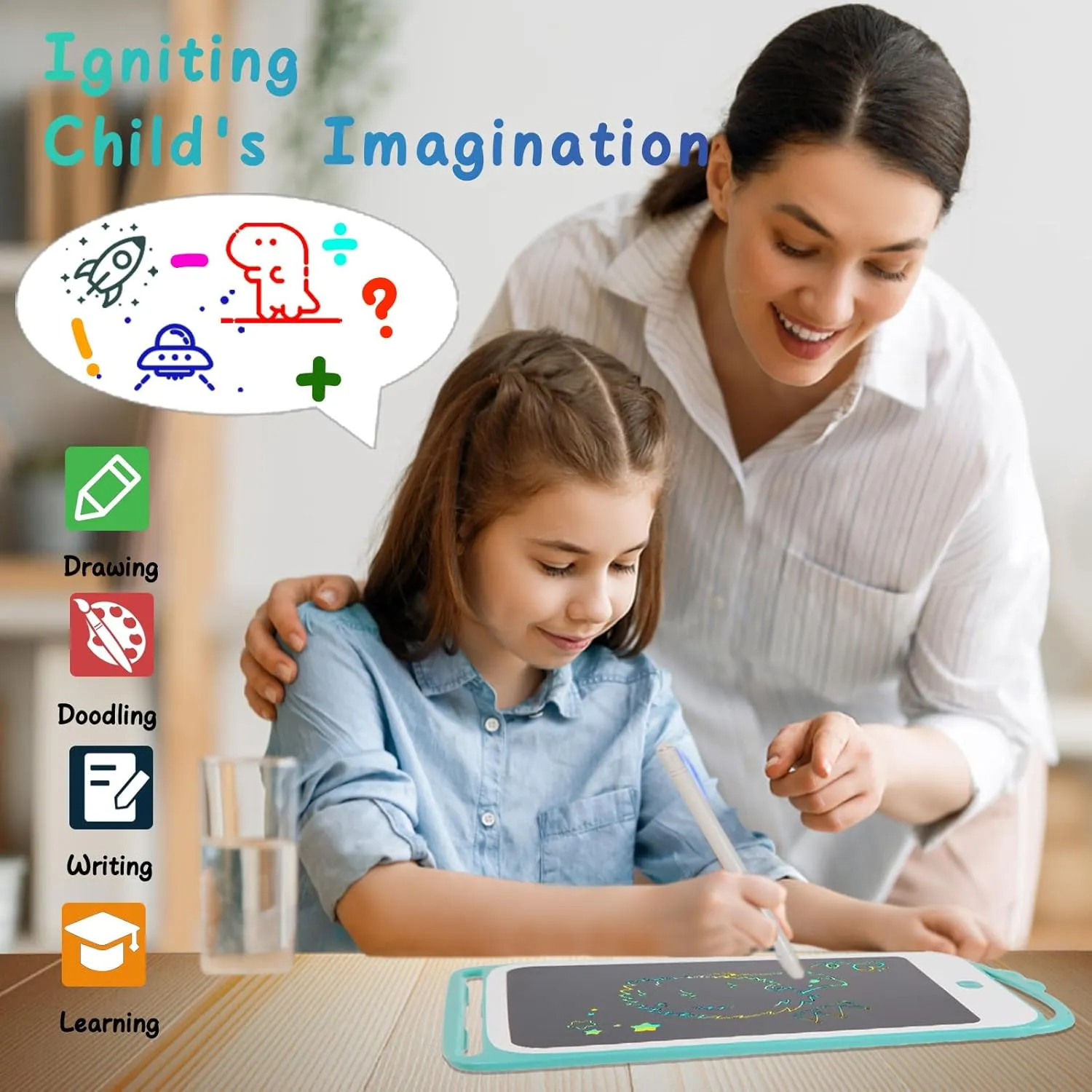 Kids Toys LCD Writing Tablet - Travel Essentials Drawing Pad for Kids Games, Mess-Free Coloring for Toddlers, Creative Doodle Board Educational Toy, Birthday Gift for Boys Girls Aged 3-8 Years Old
