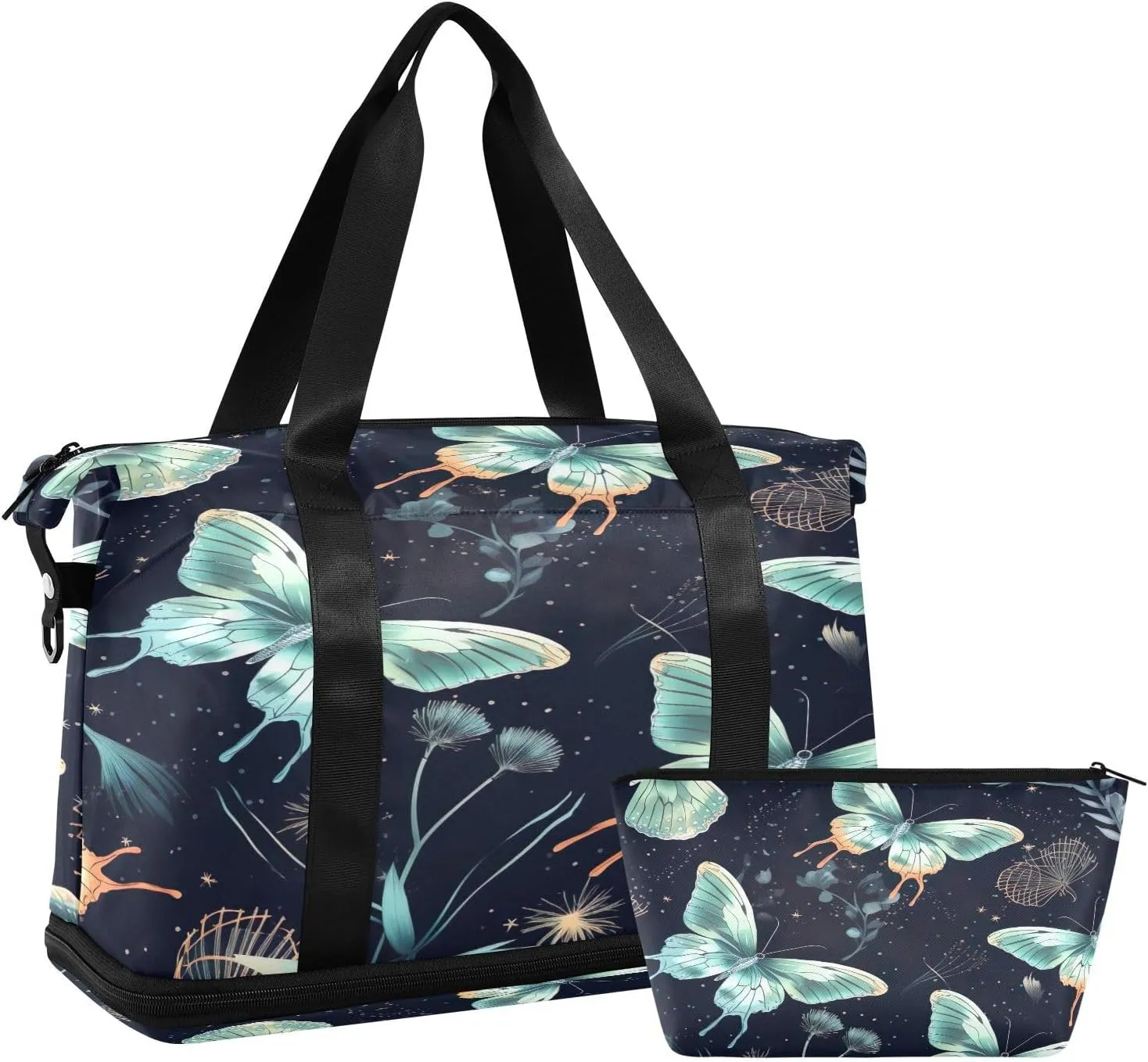 Kigai Boat on The Shore Gym Bag for Women & Men,Waterproof Weekender Overnight Bag with Shoes Compartment Sports Duffel Bag for Gym Yoga Swimming Camping
