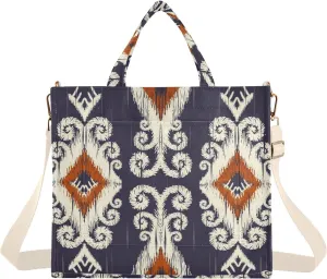 Kigai Ethic Ikat Bohemian Corduroy Tote Bag for Women Hobo Crossbody Bag Purse Stylish Shoulder Handbag Messenger Bags, S