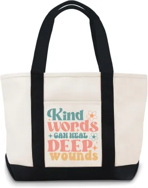 Kind Words Can Heal Deep Wounds Funny Canvas Bag For Women Use For Grocery Bags,Shopping Bags