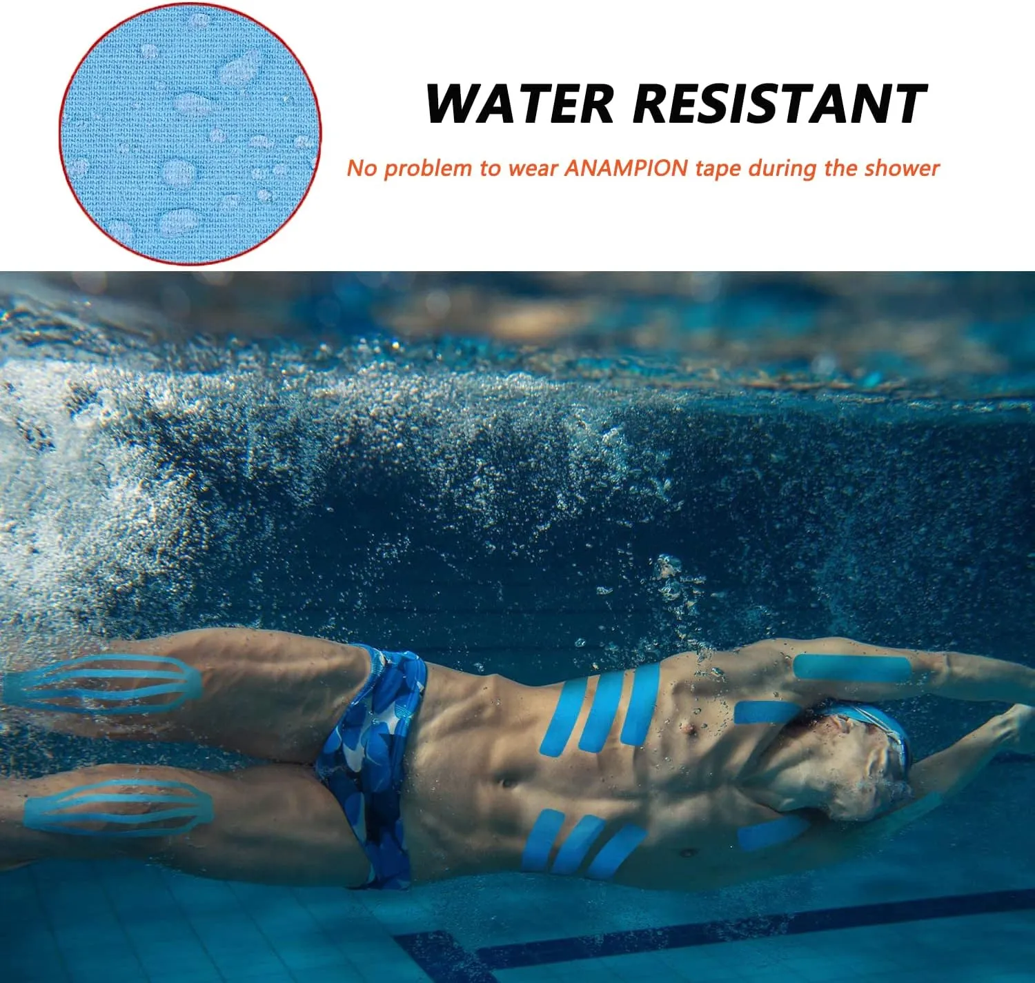 Kinesiology Tape Pro Athletic Sports Waterproof Breathable Athletic Elastic Kneepad Muscles & Joints Pain Relief Knee Taping for Gym Fitness Running Tennis Swimming Football (Mix, 60 Strips)
