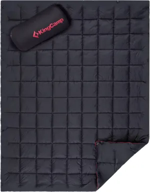 KingCamp Down Camping Blanket - Lightweight, Multifunctional Quilt for Camping with Snap Button, Portable for Stadium, Travel, Airplane, Picnic, Indoor & Outdoor, Provides Warmth