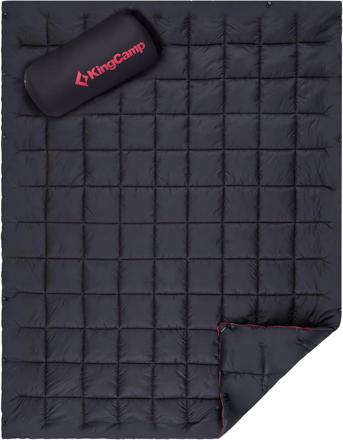 KingCamp Down Camping Blanket - Lightweight, Multifunctional Quilt for Camping with Snap Button, Portable for Stadium, Travel, Airplane, Picnic, Indoor & Outdoor, Provides Warmth
