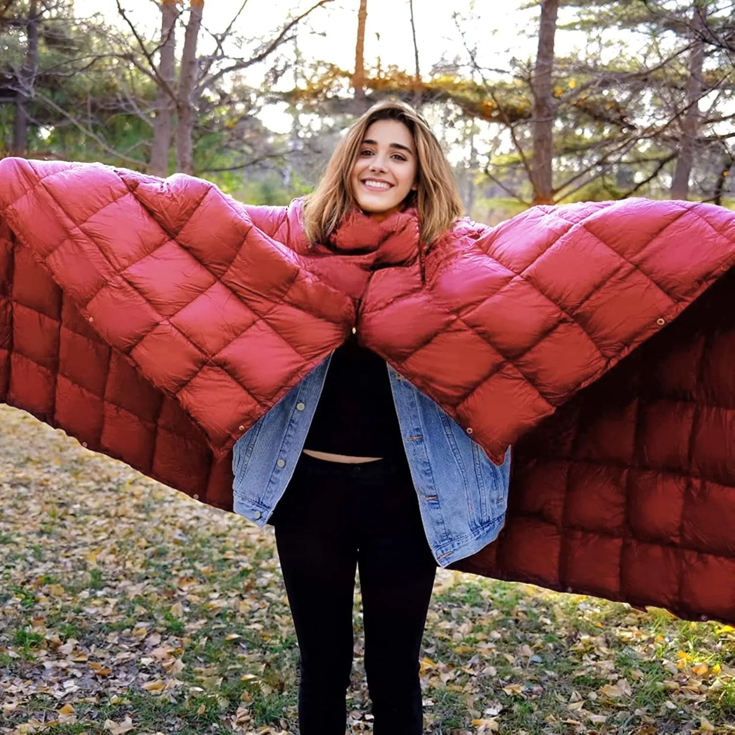 KingCamp Puffy Blanket for Camping, Warm Down Alternative Outdoors Indoors Quilt, Lightweight Compact Packable Windproof Blankets for Stadium, Airplane, Travel, Picnics, Backpacking