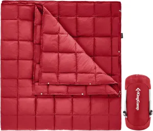 KingCamp Puffy Blanket for Camping, Warm Down Alternative Outdoors Indoors Quilt, Lightweight Compact Packable Windproof Blankets for Stadium, Airplane, Travel, Picnics, Backpacking
