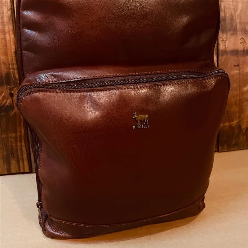 Kingsley Heath Metal Trim Backpack Tan