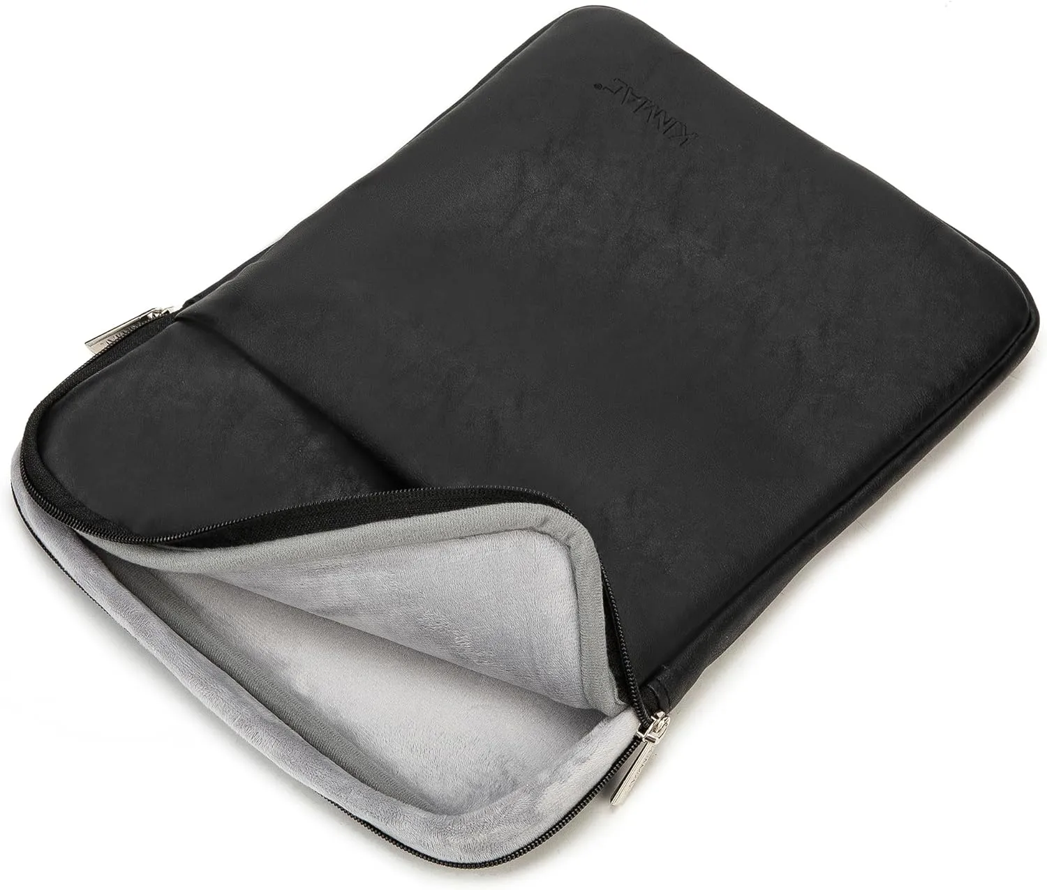 Kinmac 360° Protective Vertical Laptop Sleeve Case Bag with Pocket for MacBook Pro 14 inch and 14 inch-14.4 inch Laptop (Black PU)
