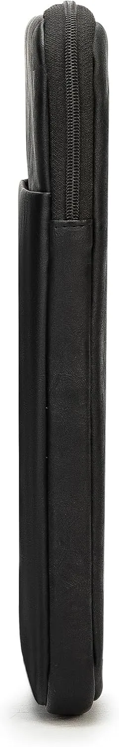 Kinmac 360° Protective Vertical Laptop Sleeve Case Bag with Pocket for MacBook Pro 14 inch and 14 inch-14.4 inch Laptop (Black PU)
