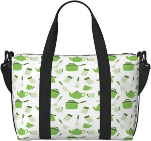 Kitchen Utensiles Cooking Pots Travel Bag Weekender Bags for Women Men Carry on Overnight Bag Tote Bag Yoga Gym Bag With Adjustable Straps for Gym, Work, Personal Items