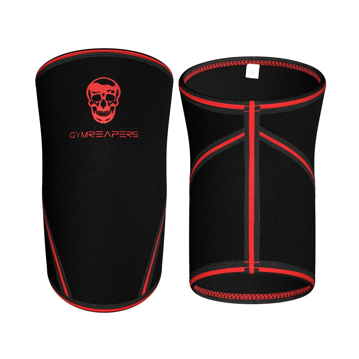 Knee Sleeves (1 Pair) Free Gym Bag - Knee Sleeve & Compression Brace for Squats, Fitness, Weightlifting, and Powerlifting - Gymreapers 7MM Sleeve Pair - For Men & Women - 1 Year Warranty (Small)